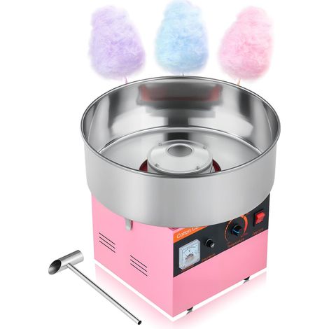 Machine à Barbe à Papa Électrique 1000 W, Appareil à Barbe à Papa avec Bol en Acier Inoxydable de 38 cm et Cuillère à Sucre, pour Faire des Bonbons, Fêtes et Anniversaires, Maison, Rose (1/5)