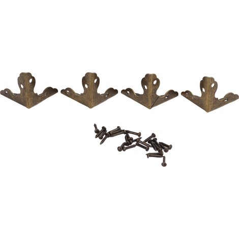 Protection d'angle métallique en 20 pièces, style rétro, élégante protection d'angle triangulaire en fer de haute qualité, adaptée aux boîtes en bois. (1/5)