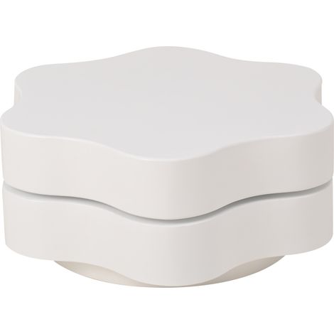 Table basse fleur crème à plateau supérieur pivotant 360°, MDF, 74,8 x 67,5 x 31 cm (1/5)