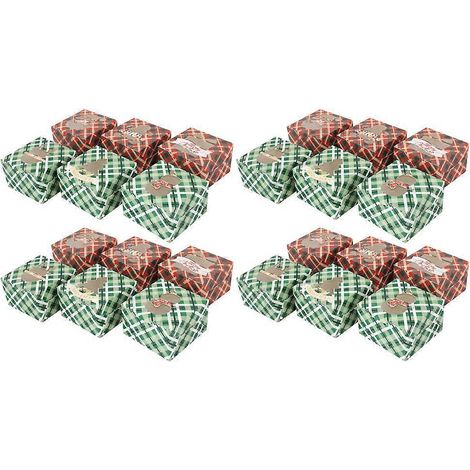 24 boîtes à bonbons de Noël, boîtes d'emballage pour biscuits de Noël et bonbons de fête-10X10X6.3CM