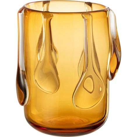 Vase en verre ambre drippy small - ambre (1/2)