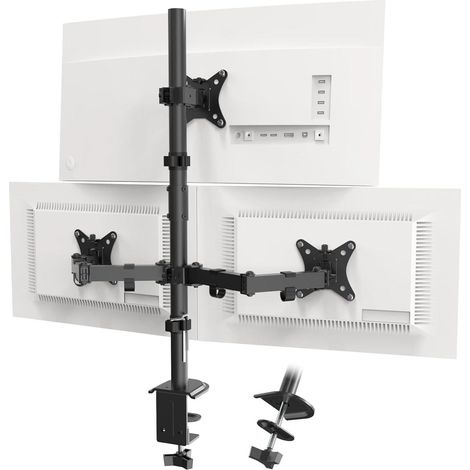 Monitor Halterung für 3 Monitore 13-32 Zoll, schwenkbar, neigbar, höhenverstellbar (1/5)