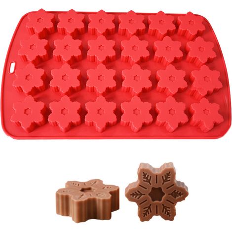 Silikon-Weihnachtsform mit 24 Mulden, Fondant – Schneeflocke (1/5)