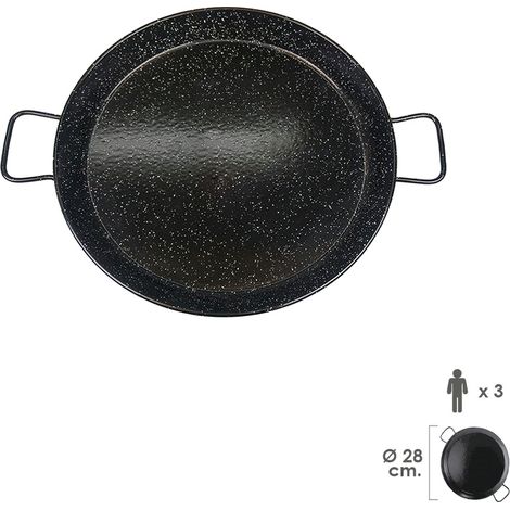 Emaillierte, valencianische Paellapfanne  3 Personen / 28 cm.