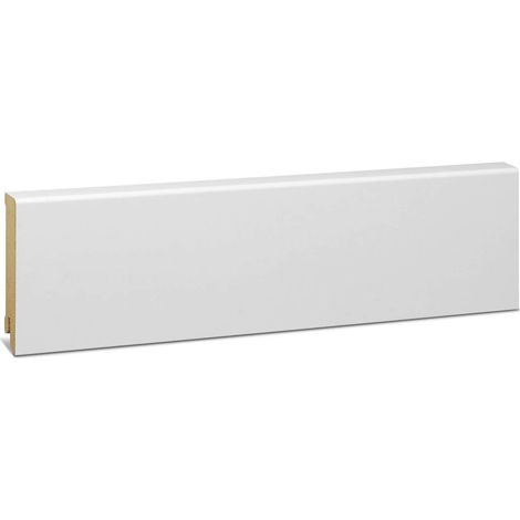 KGM Sockelleiste Modern weiß MDF foliert 16 x 80 mm 2,4 m