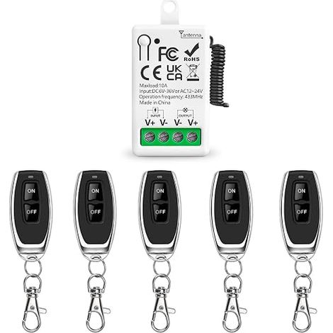 Commutateur De Télécommande Sans Fil 433Mhz Contrôle Radio DC 6V 12V 24V AC 12V 24V 10A Relais Récepteur Et Émetteur Pour L'éclairage Ventilateur Mini Moteur Courant Continu (1/5)