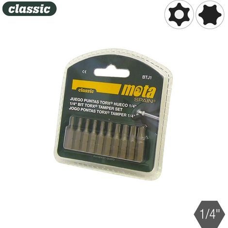 Set punte antimanomissione Torx x 25 mm 10 unità btj1 MOTA