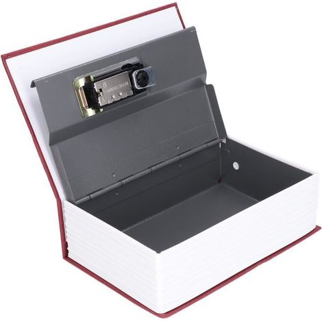 Coffre-fort en forme de livre OMABETA - Brun Rouge - Serrure à code - Plaque d'acier + plastique (1/4)