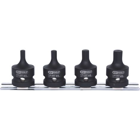 KS Tools 1/2 Kraft-Bit-Stecknuss-Satz, kurz, 4-tlg (1/2)