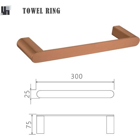 (Anneau porte-serviettes B) Porte-serviettes/porte-papier toilette/crochet/porte-peignoir/porte-gobelet/porte-savon/accessoires de salle de bain en or rose brossé (1/5)
