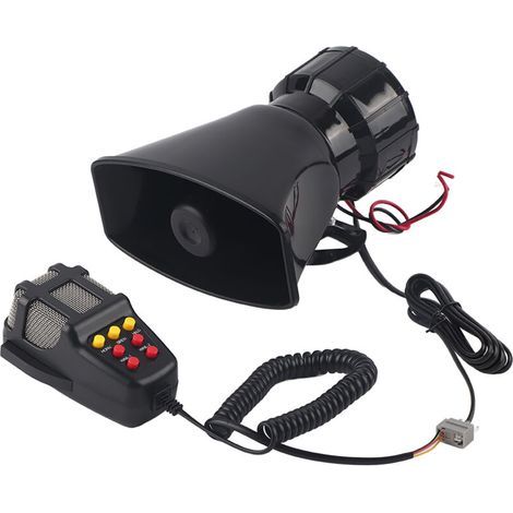 Haut-parleur automobile universel – Klaxon sirène puissant et robuste, compatible 12 V, montage facile, noir (1/5)