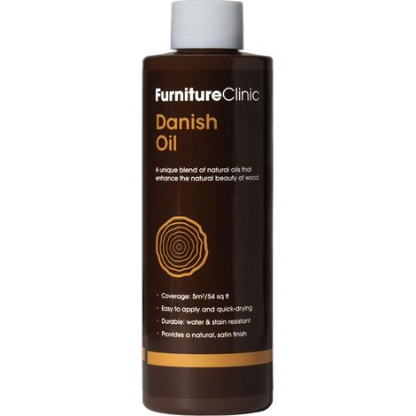 Huile Danoise Protège Tous Types de Bois Nu en Finition Satinée - Traitement Entretien Int/Ext Agréée Alimentaire - Rétablit la Beauté, Imperméabilise, 500 ml (1/5)