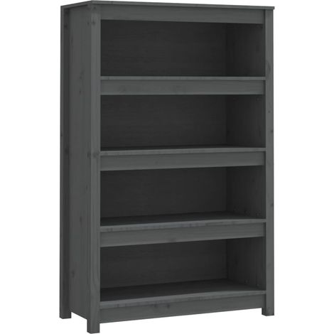 Maison Exclusive - Bücherregal Grau 80x35x126 cm Massivholz Kiefe