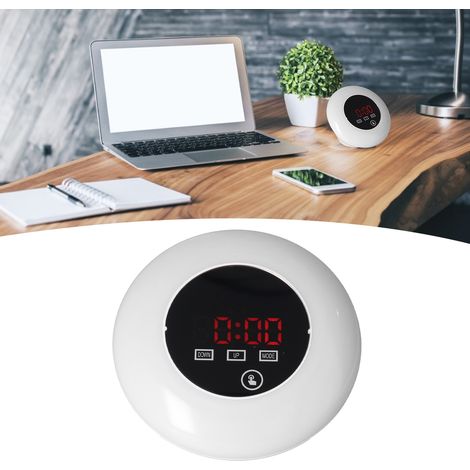 Réveil numérique à affichage LED, horloge miroir, horloge thermomètre, horloge avec fonction snooze, horloge électronique lumineuse à cycle de 7 couleurs, lettrage rouge. (1/5)