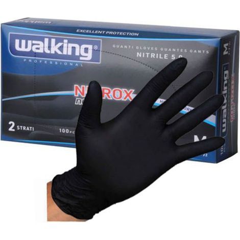 GUANTI NITRILE NITROX NERO XL       Pz 100 WALKING