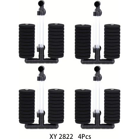 Lot de 4 filtres biologiques à double éponge - Convient aux alevins, aux poissons betta, aux crevettes et aux aquariums, XY-2822 (1/5)