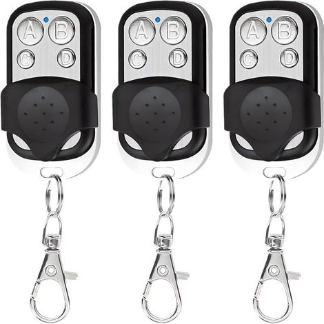 3 Pièces Telecommande Universelle Portail Compatible 433 MHz pour porte de garage, Télécommande Portail Garage Fil à 4 Boutons pour Porte de Garage et Voiture (1/5)
