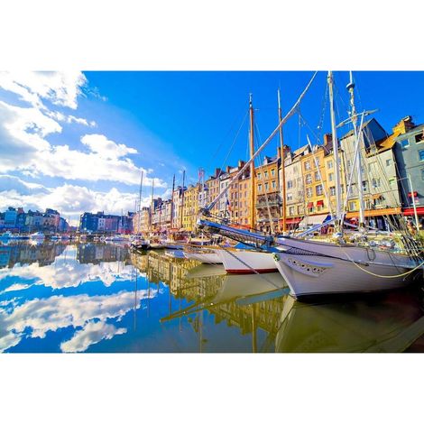 Tableau sur toile port Honfleur 65x97 cm - Impression sur Toile Murale Décorative - Image imprimée en HD sur Toile - Toile sur Châssis en Bois FSC - Fabriqué en France (1/5)
