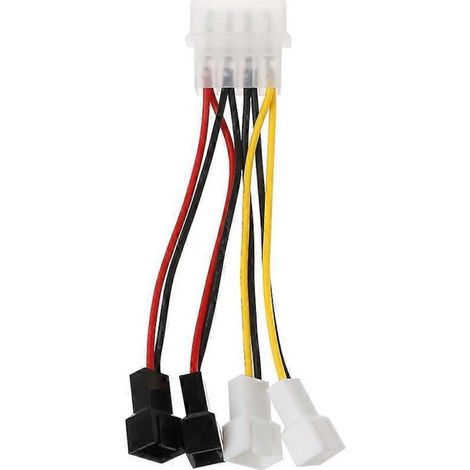 Câble répartiteur d'alimentation IDE 4 broches, câble multiplicateur de ventilateur de type D, grand format 4P Molex vers 4 (1/5)
