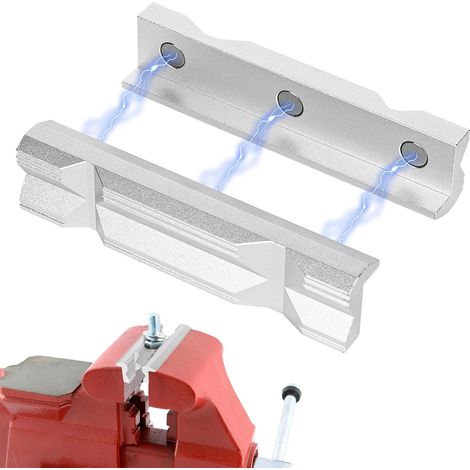 Juego de 2 protectores de tornillo de banco (125 mm), protectores de aleación de aluminio, adecuados para bancos de taller, ajuste preciso - Universal para tornillos de banco de 5"