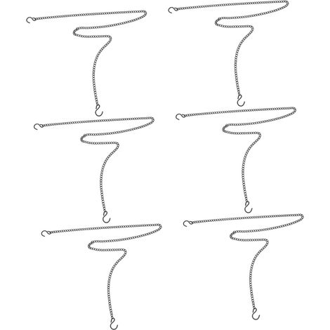 Lot de 6 chaînes suspension en métal noir avec petits crochets, longueur totale 70 cm, pour (1/5)
