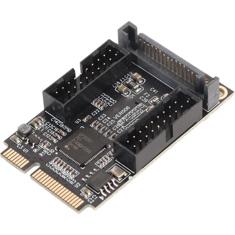 Adaptateur Mini PCIe vers USB
3.0, carte d'extension Mini PCIe vers 4 ports 19 broches avec interface de chargement SATA pour Windows et OS X (1/5)