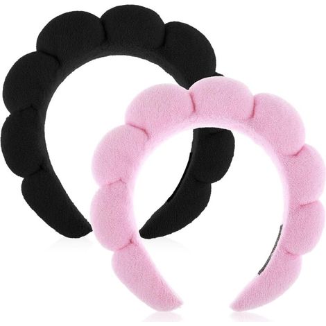 Ein Set aus zwei Damen-Handtuch-Spa-Stirnbändern, geeignet zum Gesichtwaschen oder für Gesichtsbehandlungen. (1/4)