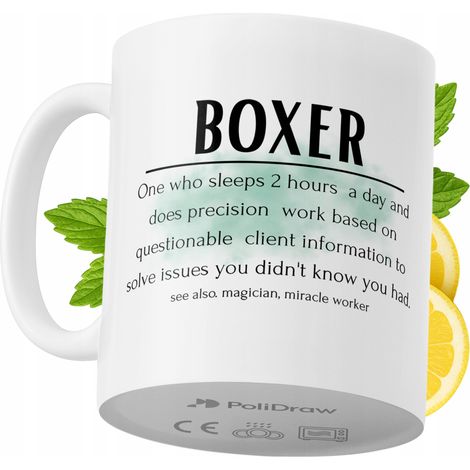 Tazza divertente e umoristica per un pugile, ideale per caffè e tè, con grafica e testo divertenti. Perfetta per compleanni, onomastici e festività. Tazza premium per occasioni speciali, per casa, uff (1/5)