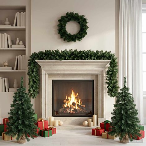 vidaXL Set de mini árboles de Navidad 90 cm PVC Verde (1/5)