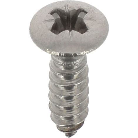 Vis à Tôle - Tête Fraisée Bombée Pozidrive - Inox - Standard DIN 7983 - Fixation Carrosserie - Réf. 7075 - Sachet de 20 (1/4)