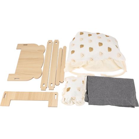 Lit en bois pour animaux de compagnie, cadre en bois, habitat de couchage avec matelas universel pour chat, chien, lapin, petits animaux