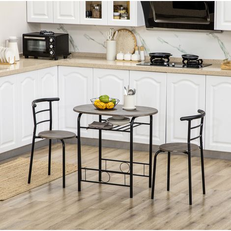 Conjunto de mesa y sillas 80 x 53 x 74,5 cm negro DESVIAE (1/5)