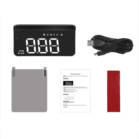 HUD de voiture 3,5 pouces, affichage tête haute, projecteur de pare-brise, compteur de vitesse numérique, modèle GPS, avertissement de survitesse, alarme de fatigue au volant (1/5)