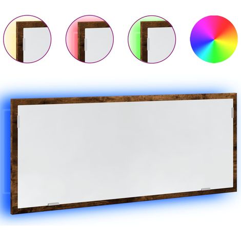 Miroir de salle de bain à LED chêne fumé bois d'ingénierie CFW392606 (1/5)