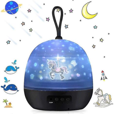 Projecteur de ciel étoilé, veilleuse 4 en 1 avec projecteur d'étoiles LED et projecteur de vagues océaniques, veilleuse décorative pour chambre d'enfant (1/3)