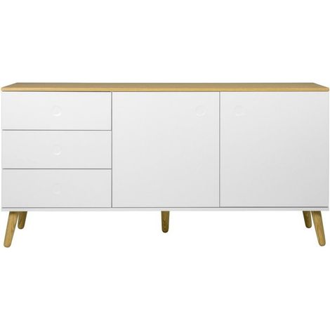 Buffet 2 portes/3tiroirs CASPER blanc (1/5)