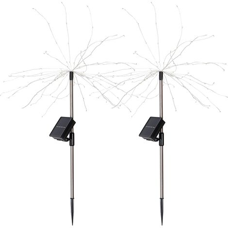 Toivize Confezione da 2 luci solari da giardino - IP65 Decorazione per esterni - Luci LED flessibili multicolore per prato, vialetto, festa (1/5)