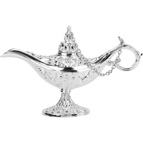 Seltene Retro-Aladdin-Zauberlampe, Wunschlampen-Licht, silberner Sammlertopf (1/5)