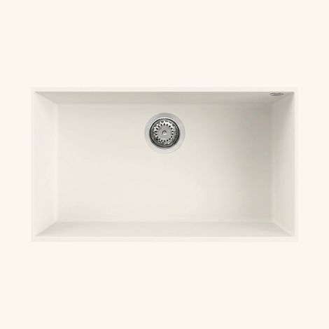 Évier sous-plan granit blanc ivoire Luisina QUADRILLE 1 bac 760x440 (1/5)