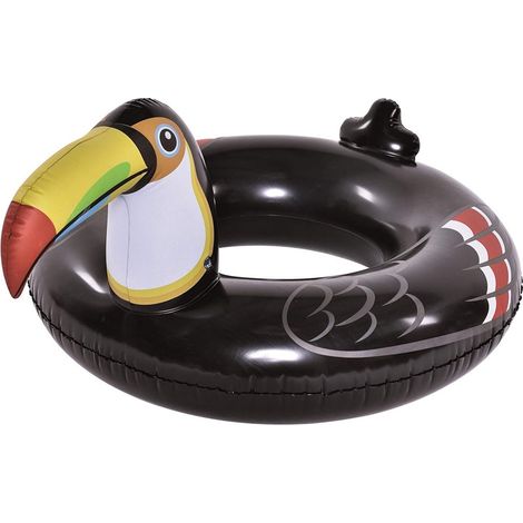 TRADE SHOP - Salvagente Ciambella Gonfiabile A Forma Di Tucano Nero 132x105x60cm Mare Piscina 016141 -
