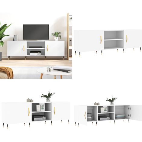 TV-Schrank Weiß 150x30x50 cm Holzwerkstoff - TV-Schrank - Fernsehtisch - Regal - Wohnzimmermöbel - Holzmöbel - Home & Living