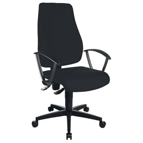 Bürodrehstuhl m.Permanentkontakt schwarz 420 - 550mm o.Lehnen Trgf.110kg TOPSTAR (1/2)