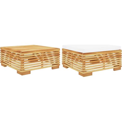 Maison Exclusive - 2-tlg. Garten-Lounge-Set Massivholz Teak (1/5)
