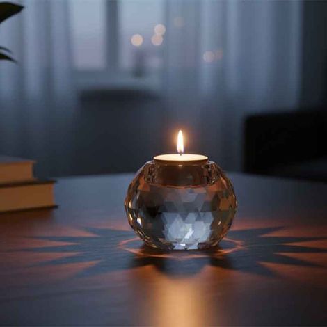 Photophore boule Cristal transparent 8x8x6cm