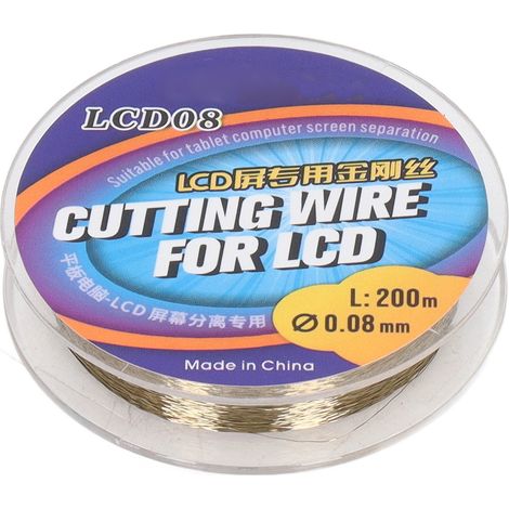 Ortviai Fil de découpe pour écrans LCD 0.08 mm – 200 m – Acier haute dureté – Modèle LCD08 (1/5)