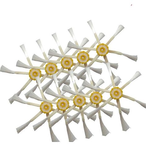 Lot de 10 brosses latérales pour aspirateurs robots iRobot Roomba séries 500, 600 et 700 (modèles 550, 560, 630, 650, 760, 770 et 780). Accessoires inclus. (1/5)