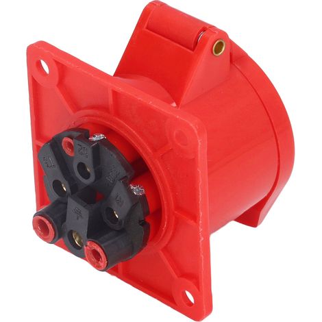 Prise industrielle encastrée CEE 4/5 broches 16A/32A, rouge IP44, 220-250V/240-415V, modèle HR-314, connecteur mural étanche pour atelier et camping-car. (1/5)