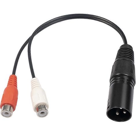 XLR-auf-Cinch-Y-Splitterkabel, 3-poliger XLR-Stecker auf 2 Cinch-Buchsen, AV-Verstärker-Mischkabel, XLR-auf-Doppel-Cinch-Kabel, 20 cm (1/5)