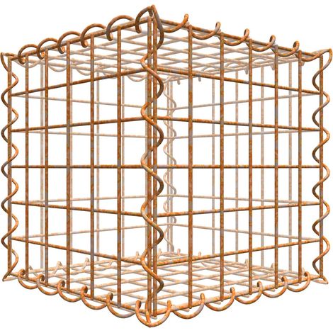 Gabiondeco - Gabion aspect rouille 30 cm x 30 cm x 30 cm (L x H x P). taille des mailles 5 x 5 cm. formation de rouille naturelle en cours - Made in Germany (1/3)