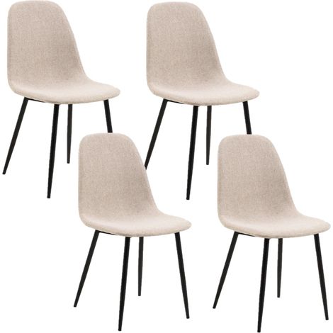 Lot de 4 chaises de salle à manger en tissu avec pieds en acier CLELIA (1/5)